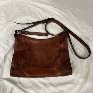 Frye leather  Melissa Brown/cognac cross body zip bag